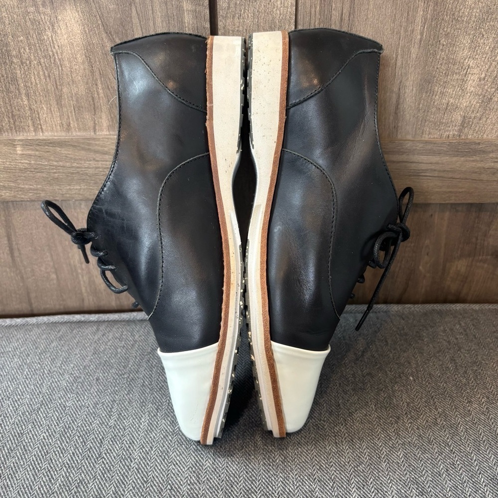 Rollie Women’s 6 Madison Oxford Derby Shoes Lace Up Black White - Picture 11 of 14